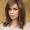 Effect Hair Topper by Ellen Wille | Heat-Friendly Synthetic, Lace Front, Monofilament - CHOCOLATE MIX 830.6 | Medium Brown Blended with Light Auburn, and Dark Brown Blend