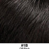 Long 16" Human Hair Topper 3/4 Demi-Cap Wig Look of Love 267-H - 1B Off Black