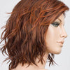 Anima | Mini Lace Front Mono Crown Heat-Friendly Synthetic Wig by Ellen Wille | Edgy Beach Waves, Blunt Fringe, Petite Average Fit - CINNAMON-BROWN-ROOTED