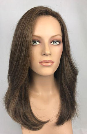 Long 16" Human Hair Topper 3/4 Demi - Cap Wig Look of Love 267 - H - Image Maker Wigs Online