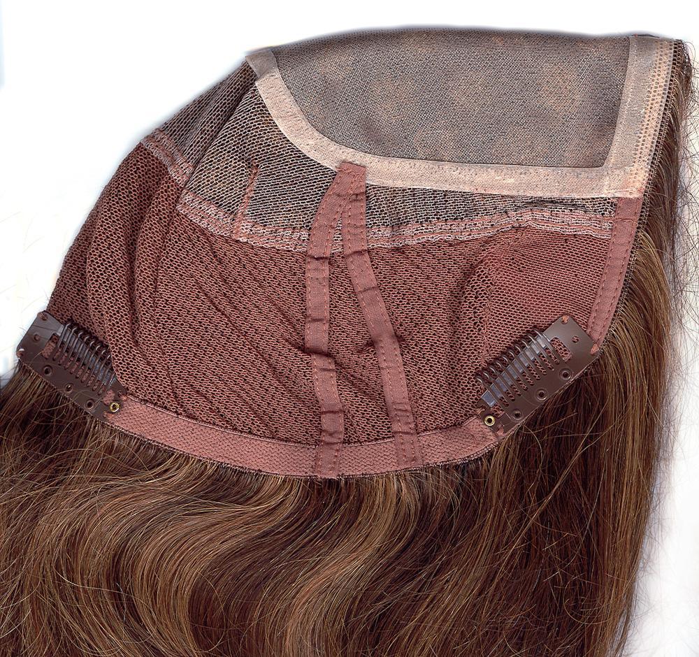 Long 16" Human Hair Topper 3/4 Demi - Cap Wig Look of Love 267 - H - Image Maker Wigs Online
