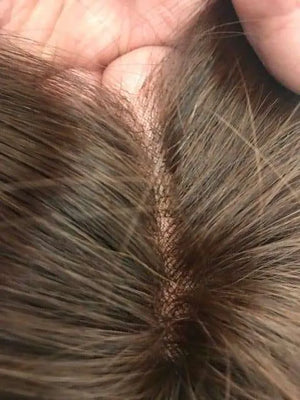 Human Hair Topper 6” | 100% Hand-Tied Silk Base 5" x 4.5" | Look of Love 113-H