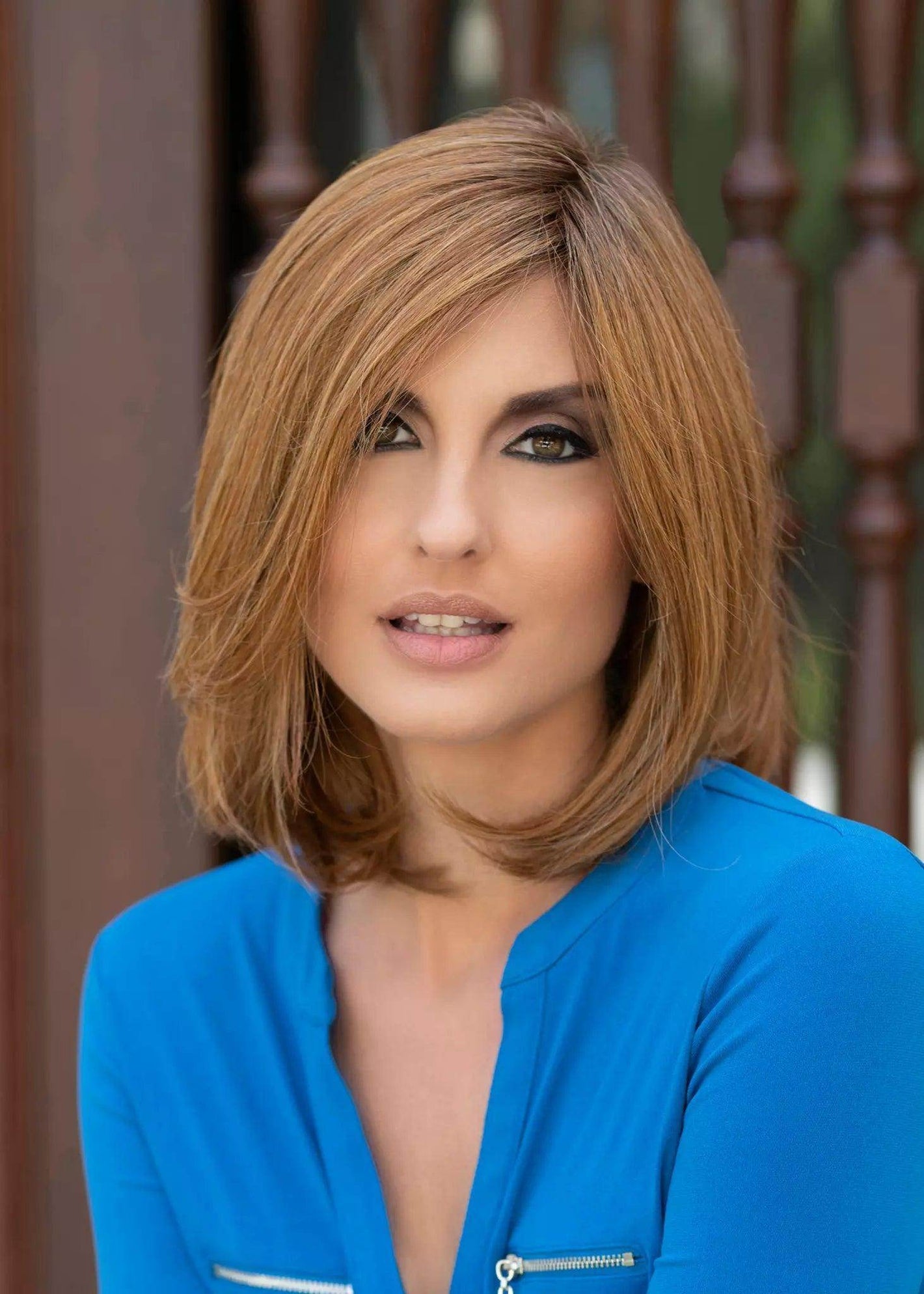 Lynsey - EnvyHair Human Hair Synthetic Blended Mono Top Wig by Envy - Image Maker Wigs Online