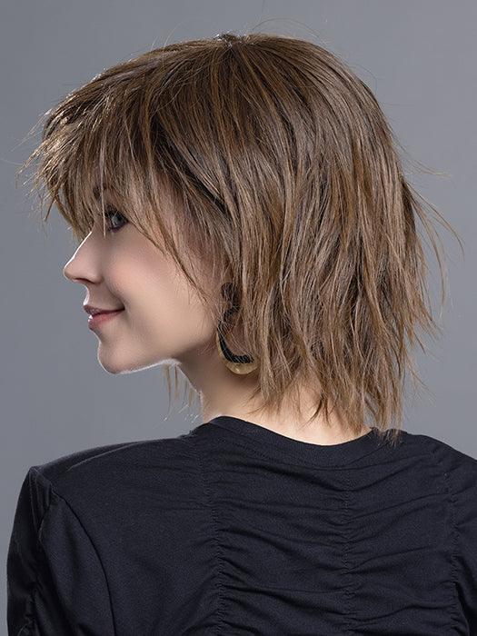 Anima | Mini Lace Front Mono Crown Heat-Friendly Synthetic Wig by Ellen Wille | Edgy Beach Waves, Blunt Fringe, Petite Average Fit - Buy Wigs USA
