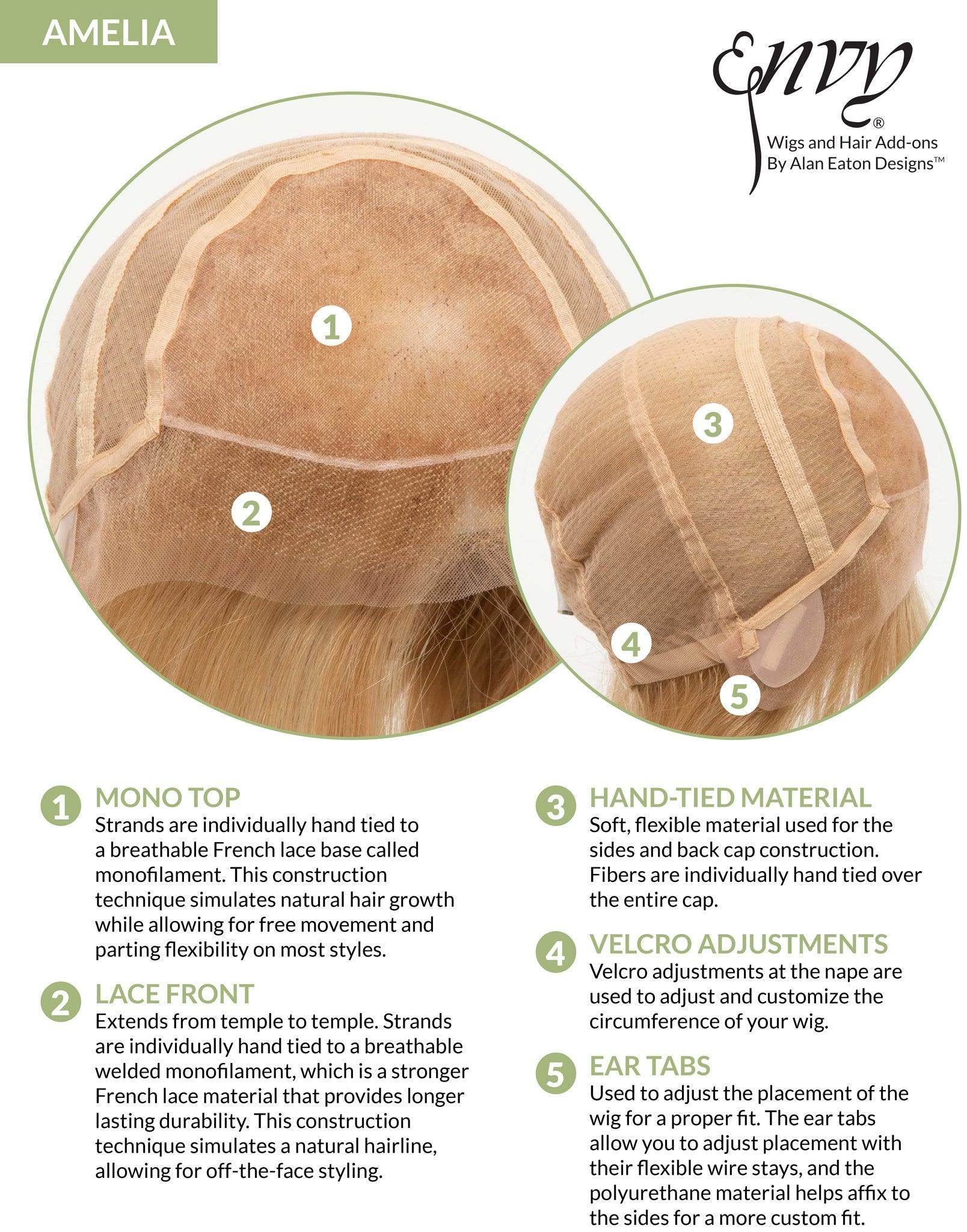 Amelia | 100% Human Hair Wig | Monofilament Top Lace Front Hand Tied | Envy | Alan Eaton - Image Maker Wigs Online