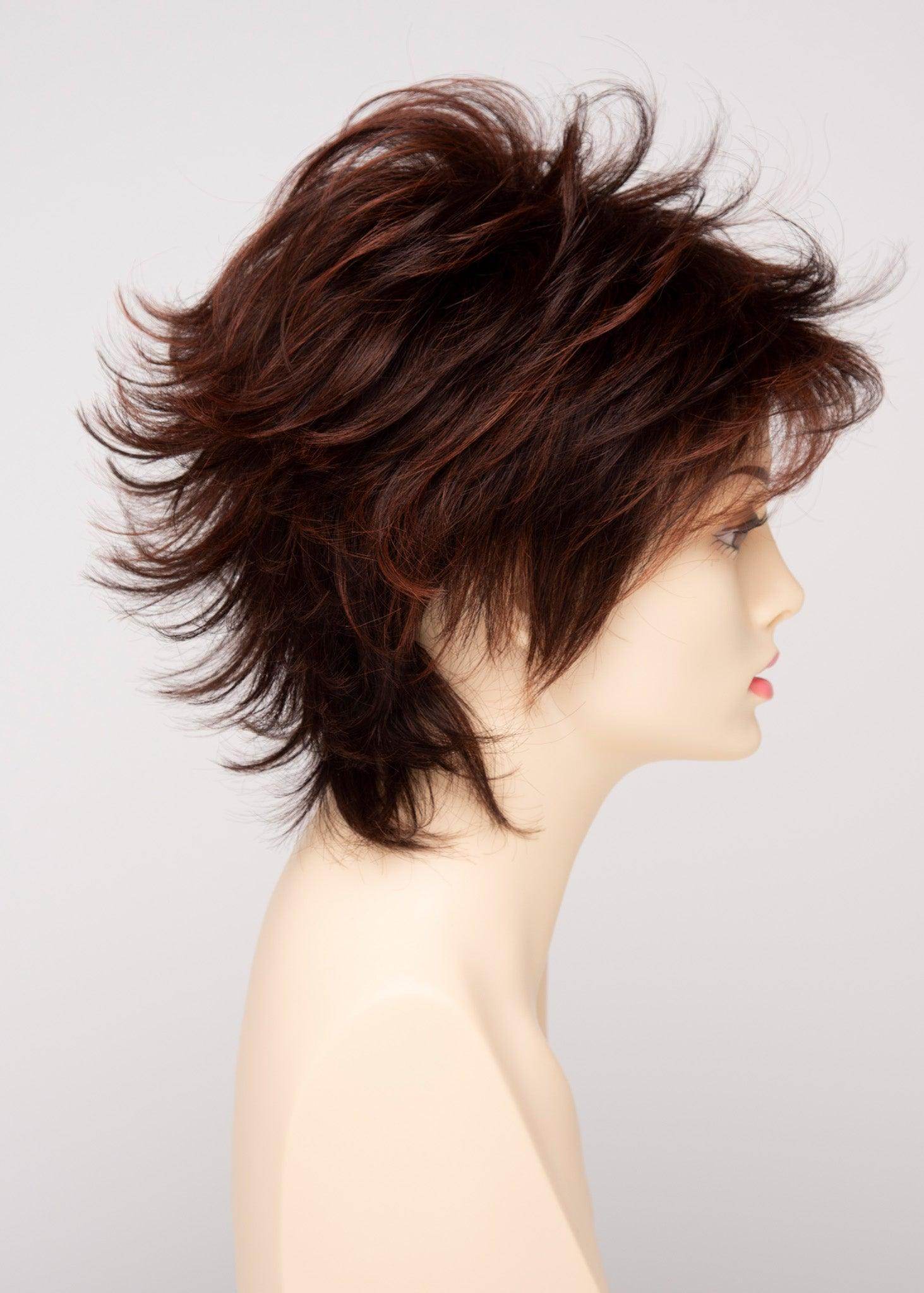Aria | EnvyHair Human/Synthetic Blend Wig | Open Cap Construction | Envy Alan Eaton | Dark Red | Envy Wig | Image Maker Wigs Online