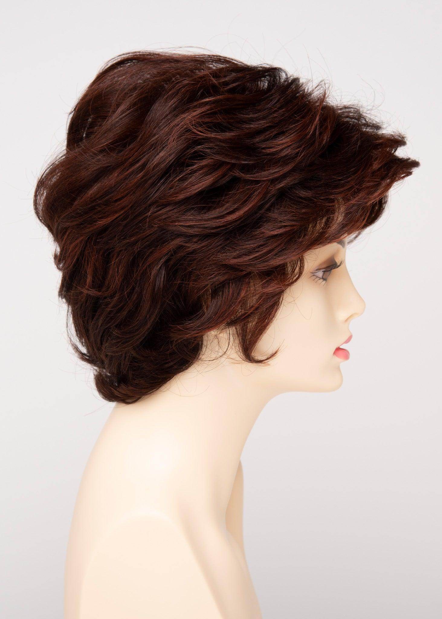 Aubrey | Mono Top Hand-Tied Wig | 30/70 Human Hair Blend | Envy | Dark Red | Envy Wig | Image Maker Wigs Online
