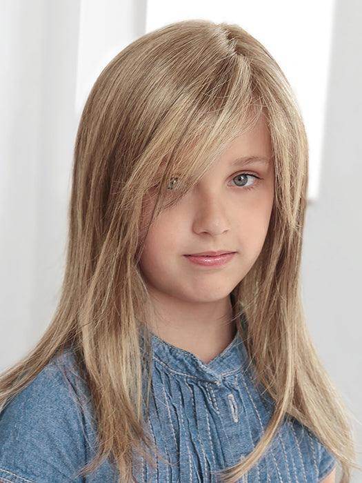 Anne Nature | Power Kids Child Remy Human Hair Wig by Ellen Wille | Ultra Petite | Long Layers, Extended Lace Front, Monofilament Top - Image Maker Wigs Online