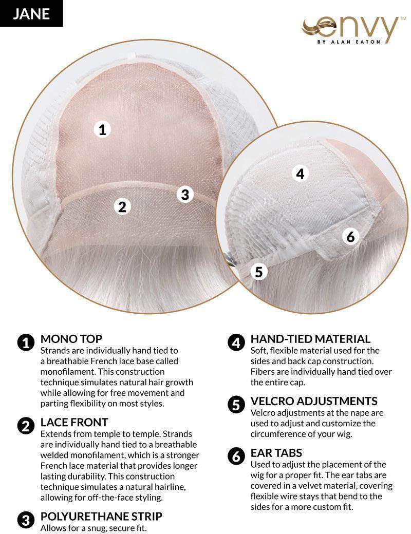 Jane - Fully Hand - Tied Synthetic Wig Lace Front Mono Top by Envy - Image Maker Wigs Online