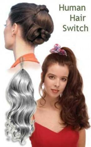 Transform Your Style: 20" Human Hair Switch | Chignon & Braid Hair Addition | Look of Love - Image Maker Wigs Online